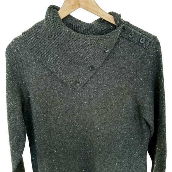 Talbots Cowel Neck Sweater Midi Dress Button Detail New Petite Casual Office - Picture 10 of 13